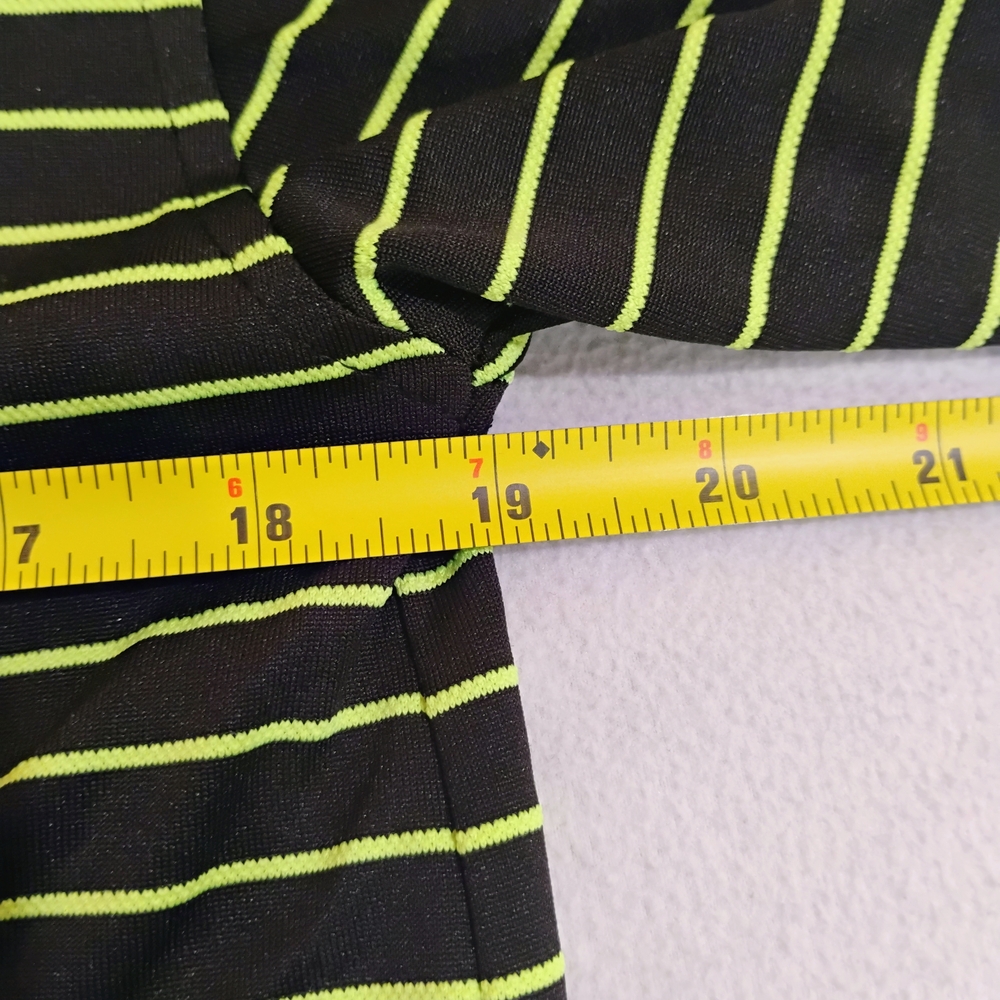 George Black Polo with Neon Green Striped Design - Picture 7 of 8